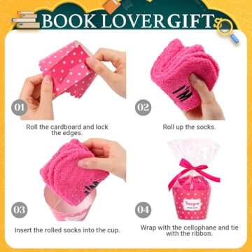 HAPPYPOP Book Lover Gifts for Women Females, Funny Reading Stocking Stuffers for Book Lovers Readers Students, Book Reading Socks for Teen Girls