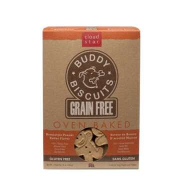 Buddy Biscuits 14 oz Box of Grain-Free Crunchy Dog Treats Made with Natural Peanut Butter