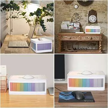Gbivbe Photo Storage Case - 4x6 Size, Large Box Holds 1000 Photos, Card Storage, Handle Puzzle Cards Seed Packets, 9 Colors