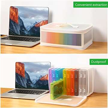 Gbivbe Photo Storage Case - 4x6 Size, Large Box Holds 1000 Photos, Card Storage, Handle Puzzle Cards Seed Packets, 9 Colors