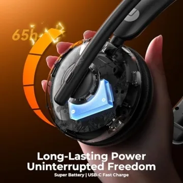 AI Noise Cancelling Bluetooth Headset with 65H Battery