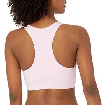 Amazon Essentials Women's Sports Bra with Medium Support, Active Sculpt, Racerback, Pale Pink, Mediu...