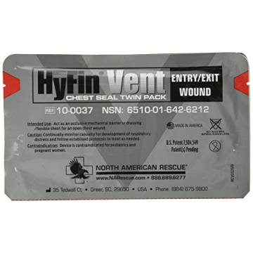 North American Rescue Hyfin Chest Seal Twin Pack for Safety