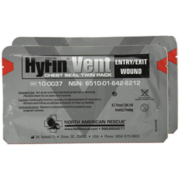 North American Rescue Hyfin Chest Seal Twin Pack for Safety