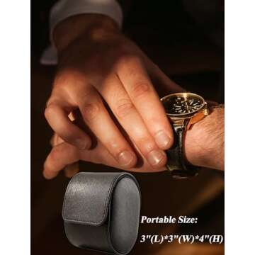 Mr.Okay Single Watch Travel Case -Classic Leather Watch Case with Perfect Texture. Watch Carrying Ca...