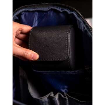 Mr.Okay Single Watch Travel Case -Classic Leather Watch Case with Perfect Texture. Watch Carrying Case or Organizer for Storage and Display. Ideal Gift for Men Traveling, All Handmade by Artisans