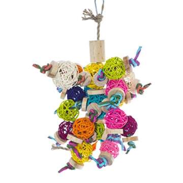 Birds LOVE Natural Foraging and Chew Bird Toy Vine Balls Wood Paper Rope for African Grey Sun Conure...