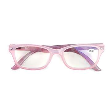 Marble Blush Reader Frames with +1.50 Magnification