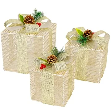 Lulu Home Christmas Lighted Gift Boxes Set of 3