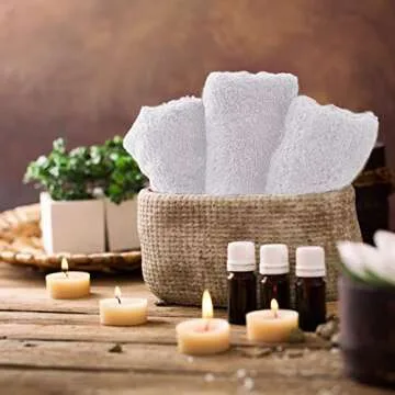 TALVANIA White Cotton Washcloths - Pack of 24 - Super Absorbent Bathroom Face Towels - 12" x12” Terry Bath Wash Cloth Set - Spa Home Cleaning Towel Multi-Purpose - 100% Ring Spun Cotton