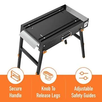 Yukon Glory™ Universal Portable Grill Table/Flat Top Grill Griddles Stand with Built in Grill Caddy - Designed to Fit Tabletop Blackstone Griddle & Many Others - Outdoor Cooking Camping & Tailgating