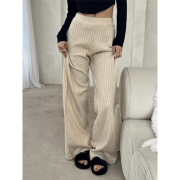 Roiysan Women Casual Ribbed Knit Pants for Any Occasion