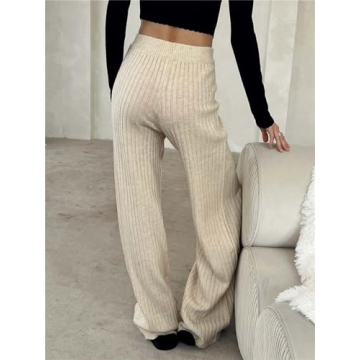 Roiysan Women Casual Ribbed Knit Pants for Any Occasion