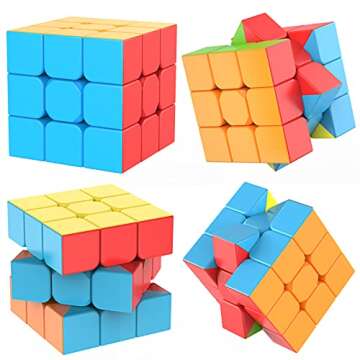 Jurnwey Speed Cube 3x3x3 Stickerless with Cube Tutorial - Turning Speedly Smoothly Magic Cubes 3x3 P...