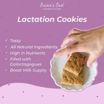 Bessie’s Best Lactation Cookies | Lactation Support | Oatmeal Peanut Butter Chocolate Chip | Increase Milk Supply | Breastmilk Boosting Cookies | Breastfeeding Snacks | 1 Dozen