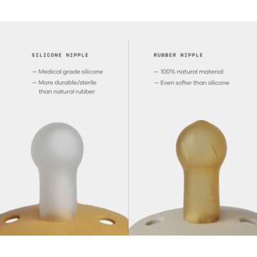 FRIGG Rope Natural Rubber Baby Pacifier | Made in Denmark | BPA-Free (Sage/Croissant, 0-6 Months)