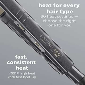 CONAIR INFINITIPRO Tourmaline Ceramic Flat Iron, 1-inch