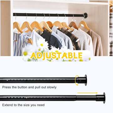 Adjustable Heavy Duty Closet Rod 17 to 55 Inch