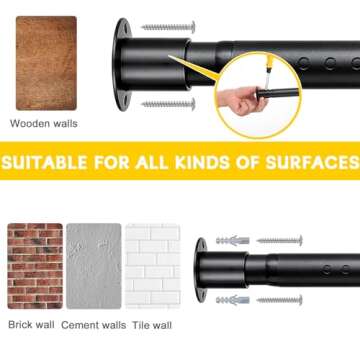 Adjustable Heavy Duty Closet Rod 17 to 55 Inch