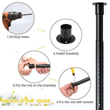 Adjustable Heavy Duty Closet Rod 17 to 55 Inch