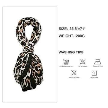 SOJOS Fashion Leopard Pattern Lightweight Chiffon Silk Women Scarf SC321 with Beige Leopard