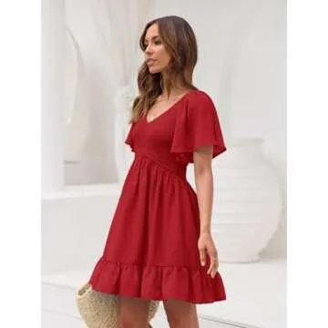 Stylish LILLUSORY Mini Dress with Pockets for Summer