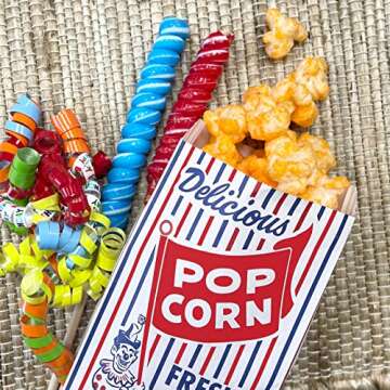 Outside the Box Papers Popcorn Bags, Peanut and Pickle Sacks 24 Each Red, White, Green