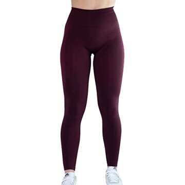 AUROLA Intensify Seamless Scrunch Leggings Women Yoga 7/8 Tummy Control Running for Workout Active Pants-25'' (XS, Black Cherry)