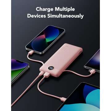 VRURC Portable Charger Power Bank with Wall Plug 10,000mAh