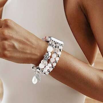 V-MORO Beaded Boho Bracelet Compatible with Apple Watch Band 38mm/40mm/41mm/42mm(Series 10) Women Se...