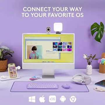 Logitech K380 + M350 Wireless Keyboard and Mouse Combo - Slim Portable Design, Quiet Clicks, Long Battery Life, Bluetooth, Easy-Switch, Windows, Mac, iPadOS, Chrome OS Compatible - Lavender Lemonade