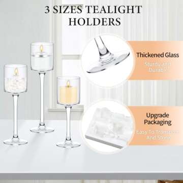 Yaomiao 36 Pcs Tall Glass Candle Holders for Weddings
