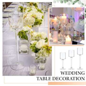 Yaomiao 36 Pcs Tall Glass Candle Holders for Weddings
