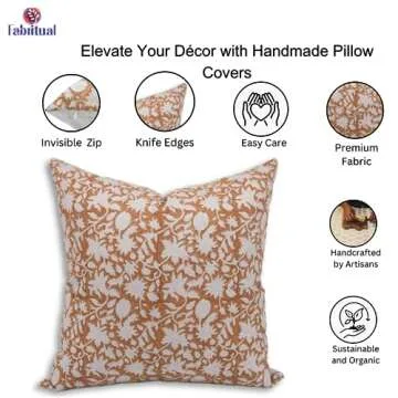 Fabritual Handmade Block Print Pillow Covers - Vintage Style