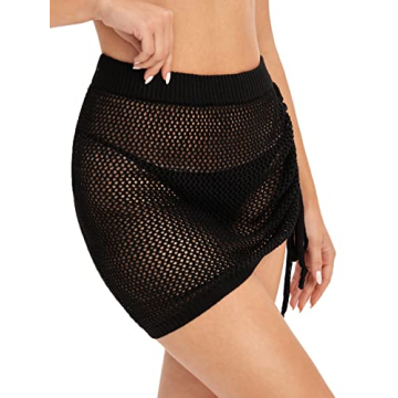 SOLY HUX Women's Beach Cover Up Mini Skirt with Tassels