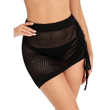 SOLY HUX Women's Beach Cover Up Mini Skirt with Tassels