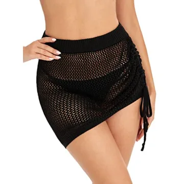 SOLY HUX Women's Beach Cover Up Mini Skirt with Tassels