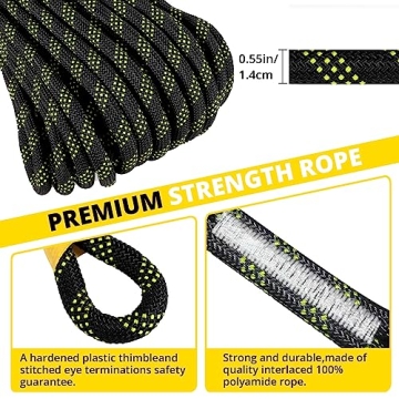 TRSMIMA Safety Lanyard 25ft Rope with Shock Absorber