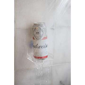 Acrylic Holders Set of 2 - Beer/Wine and Phone Shower Holder | Shower Cup Holder | Beer Gifts & Bath Accessories | Shower Phone Holder Suction Cup (Transparent Set)