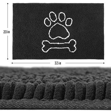 AROGAN Indoor Door Mat Entryway Rug Traps Mud and Water, Chenille Doormat for Muddy Shoes and Dog Pa...