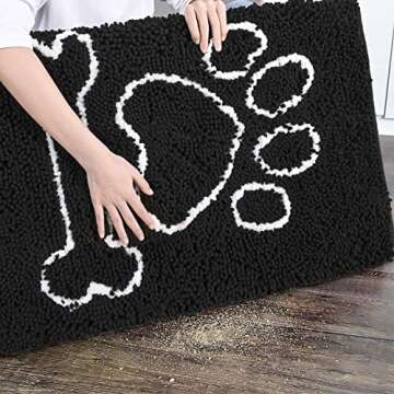 AROGAN Indoor Door Mat Entryway Rug Traps Mud and Water, Chenille Doormat for Muddy Shoes and Dog Paws, Machine Washable Doormat, Front Door Mat, Busy Area Dog Rugs for Floors, Entrance, 20x32 Inch