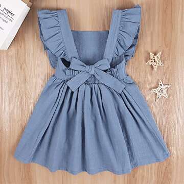 GLIGLITTR Toddler Cotton Linen Summer Dress for Girls