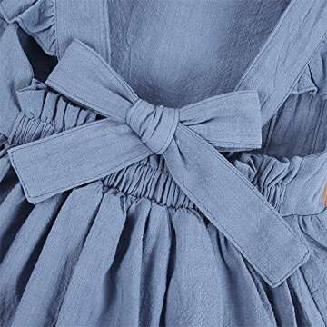 GLIGLITTR Toddler Cotton Linen Summer Dress for Girls