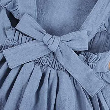 GLIGLITTR Toddler Cotton Linen Summer Dress for Girls