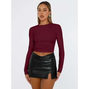 Trendy Queen Women’s Long Sleeve Shirt - Stylish & Versatile Crop Top