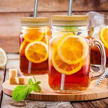 Picowe 4 Pack Bamboo Lids for Regular Standard Wide Mouth Mason Jar Storage Canning Jar Lids Ball Jars(Jars not included)