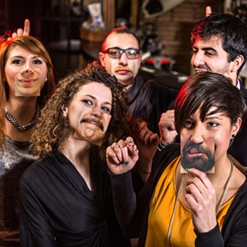 Paladone Gentlemans Club Face Drink Coasters - 20 Hilarious Double Sided Drink Coasters (40 Fun Faces)