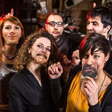 Paladone Gentlemans Club Face Drink Coasters - 20 Hilarious Double Sided Drink Coasters (40 Fun Faces)