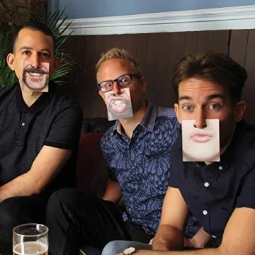 Paladone Gentlemans Club Face Drink Coasters - 20 Hilarious Double Sided Drink Coasters (40 Fun Faces)