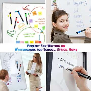 sunacme Magnetic Dry Erase Markers Fine Tip, 16-Pack Whiteboard Markers, Fine Point Dry Erase Marker with Eraser Cap, Low Odor White Board Markers for Kids Teachers Office & School Supplies